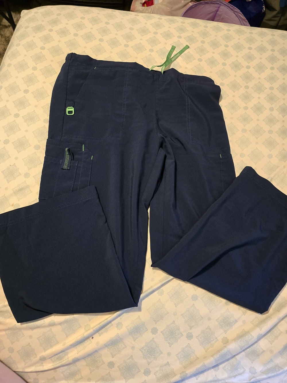 Carhartt Navy Cargo Pants with Green Accents